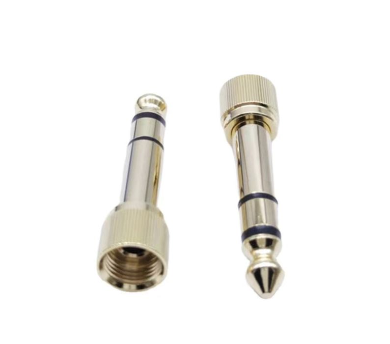 Переходник для наушников mini jack 3,5 mm с резъбой jack 6,3mm stereo