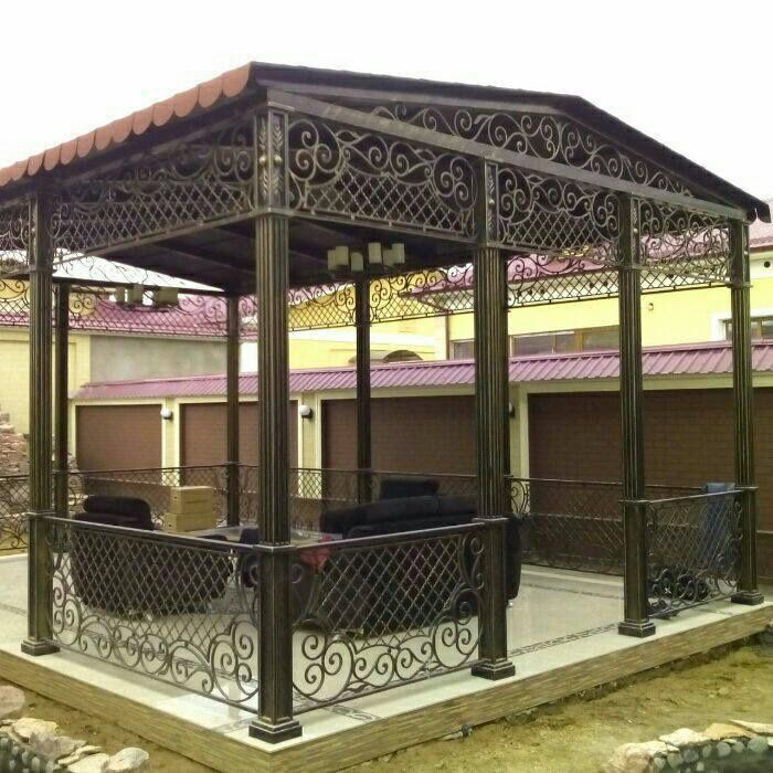 Беседка навес огрождения металл конструкция besedka naves metal