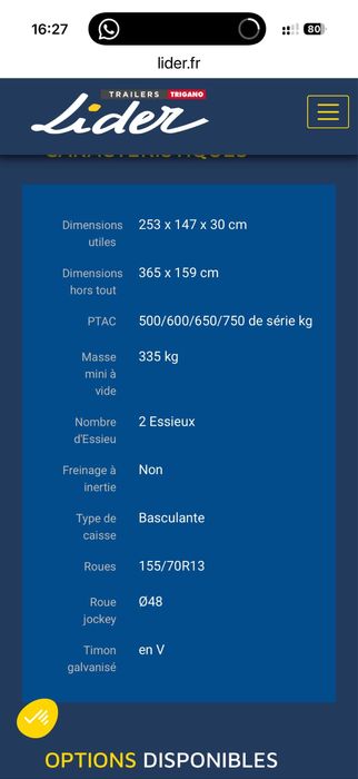 Remorca basculabila 750kg