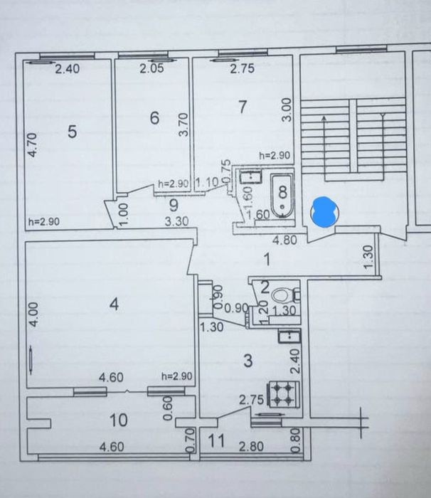 Продается 4х комнатная квартира Ялангач