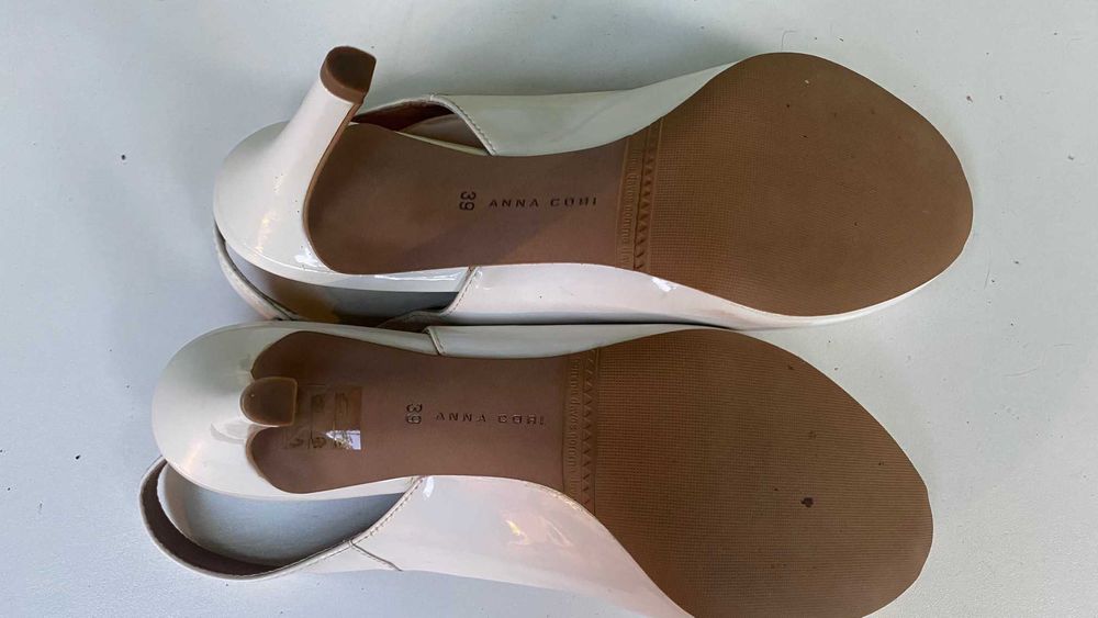 Pantofi de lac albi cu toc eleganti 39 Anna Cori