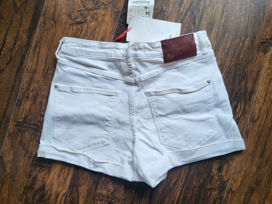 Pantaloni scurti albi jeans Zara - 34 xs