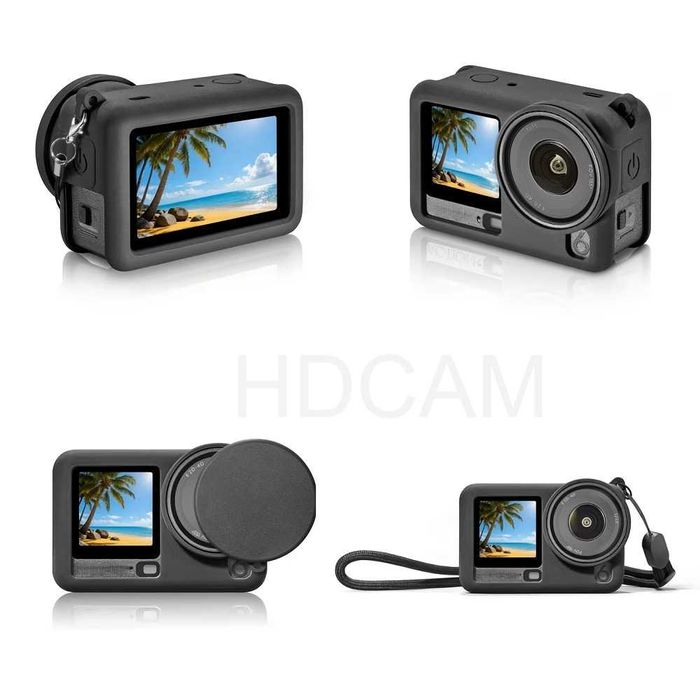 Силиконов калъф + 2 К-та Стъклени Протектори за DJI Osmo Action 6 Pro