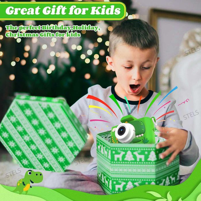 Детски фотоапарат STELS X350, 64GB карта, Селфи, Full HD, Игри