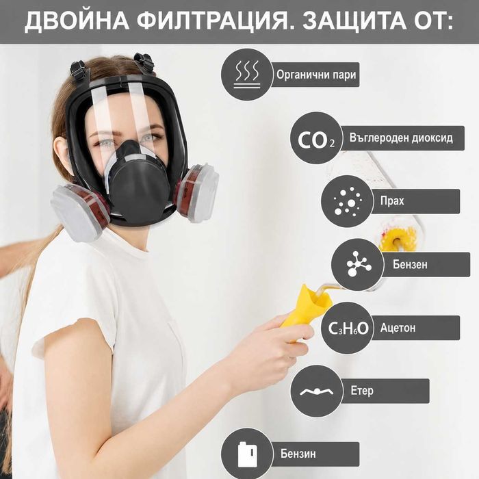 Респираторна предпазна маска 6800 с филтри