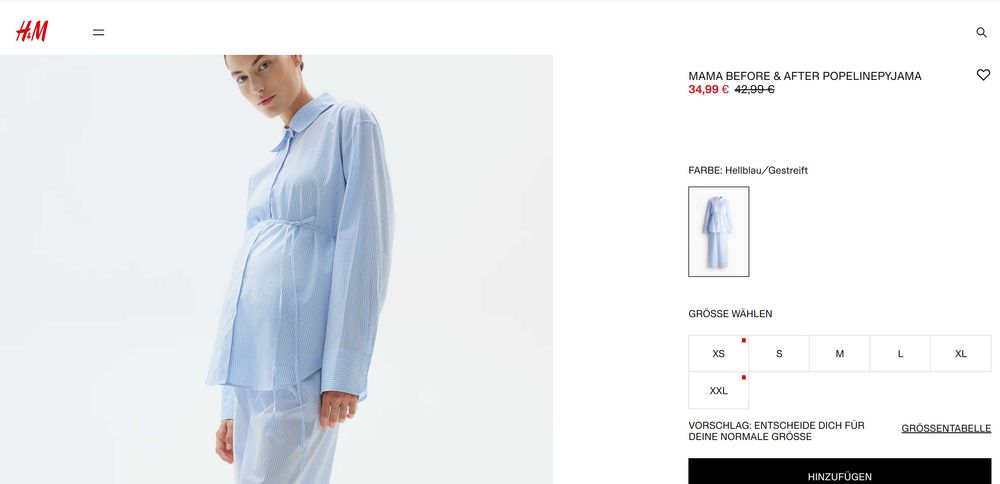 Новые пижамы H&M для беременных «до и после», хлопок, размер M