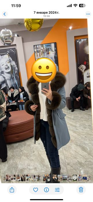 Теплая зимняя парка с натуральным мехом