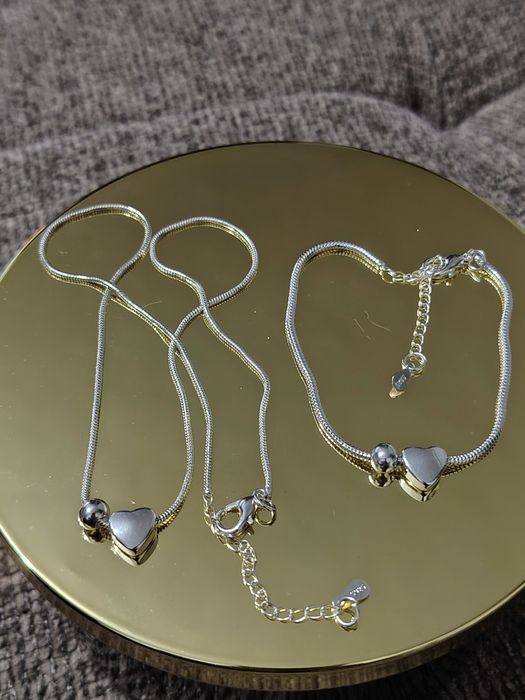 Set superb din argint cu pandantive inima