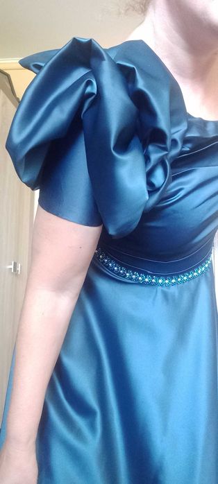 Rochie lunga  eleganta turcoaz 40/42, L, noua