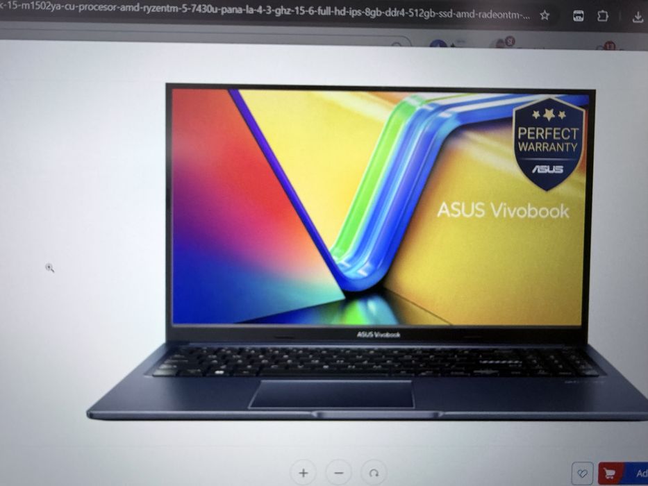 Laptop ASUS Vivobook 15 M1502YA cu procesor AMD Ryzen 5 7430U