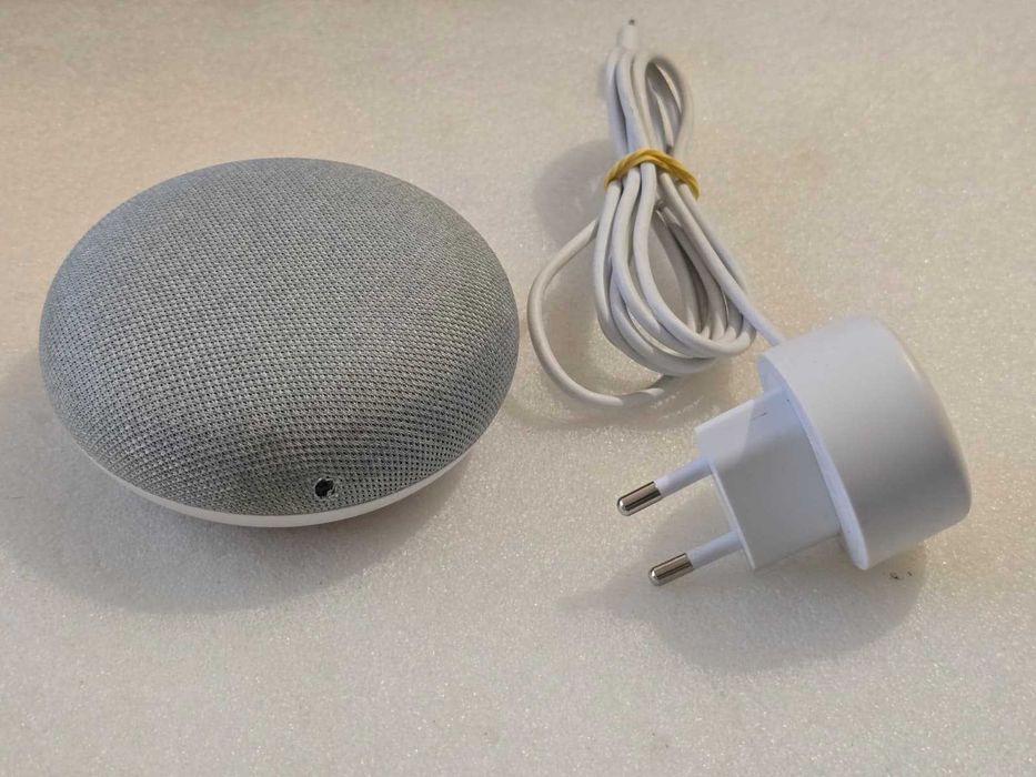 Boxa inteligenta Google Home Mini Gen 1, Wi-Fi, Bluetooth, Asistent Vocal, mufa MicroUSB, Gri