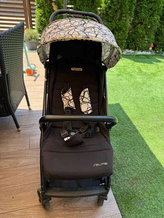 Бебешка количка Peg Perego Selfie + чанта за количка Borda Graphic Gold
