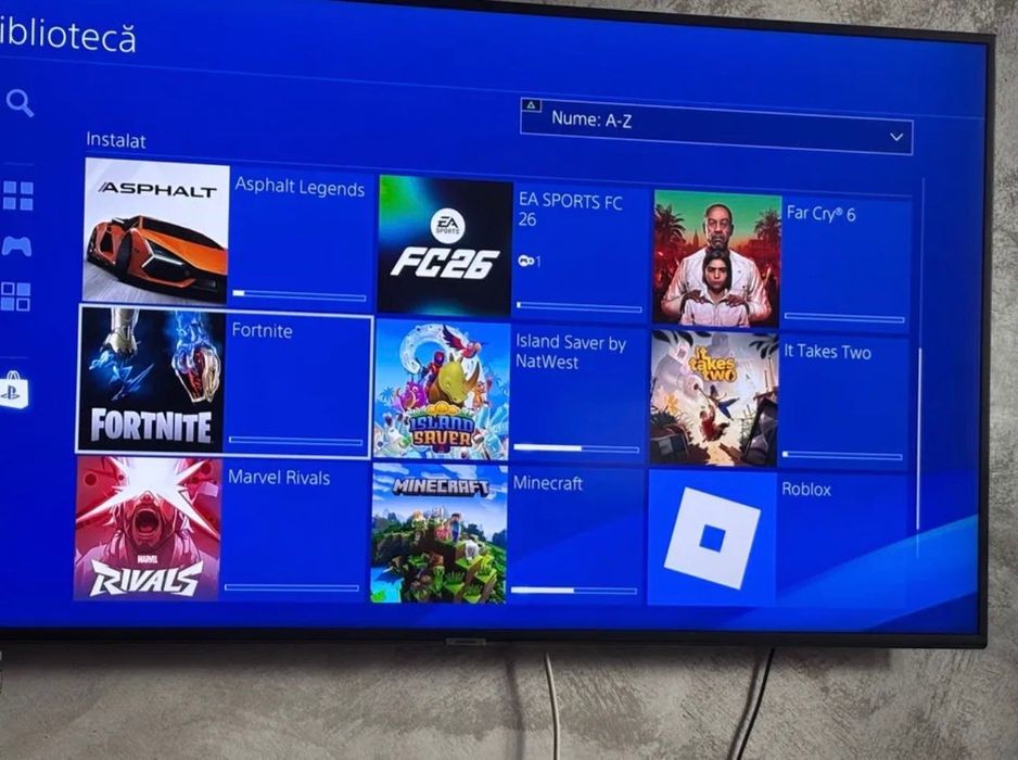 Consola PS4 Playstation 4 ca nou + 20 jocuri Roblox FIFA26 Fortnite Minecraft