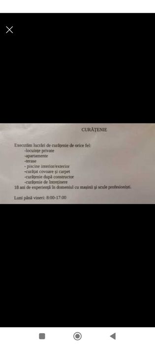 Executam servicii de curatenie orice fel