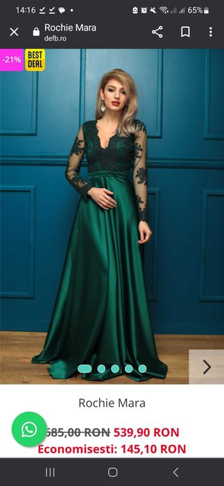 Rochie ocazie de seara verde