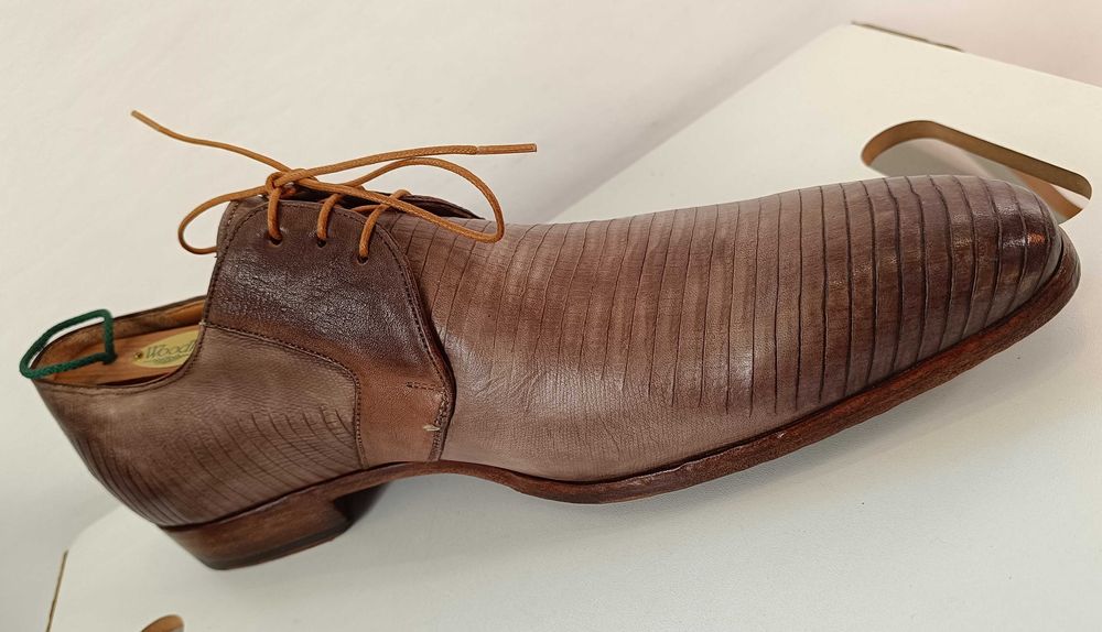 Pantofi de lux 44.5 45 45.5 de lux GREVE NOI lucrati manual piele embo