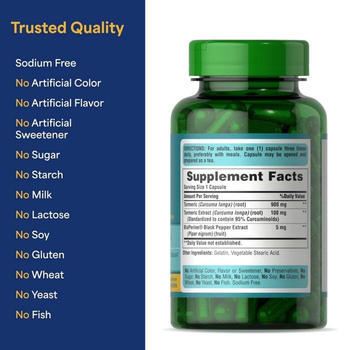 Куркума c Биоперином  Turmeric Curcumin 1000mg 60 капсул