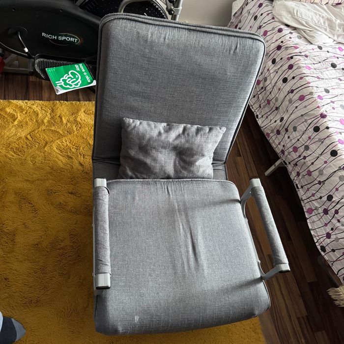 Fotoliu pat 2 in 1-gri deschis