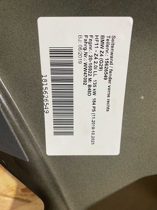 Aripa fata dreapta stanga BMW Z4 G29