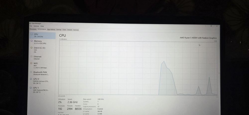 Продавам лаптоп Acer Nitro 5 AN515-44 – GTX 1650 / Ryzen 5