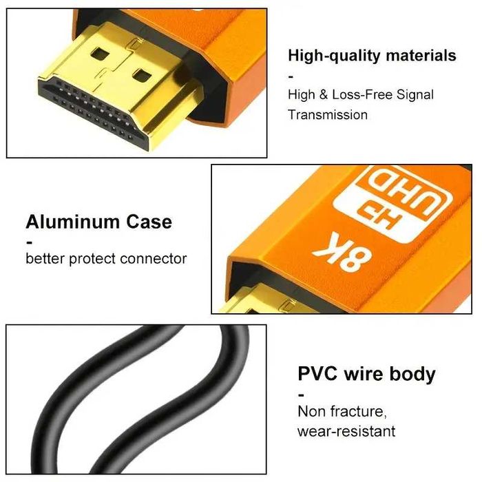 HDTV 2.1 8K*60Hz 4K/120Hz-144Hz,HDR-3D, 2160p,1080p,ARC,HDR,Ultra HDTV