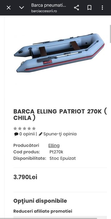 Vind barca cu chila marca elling patriot
