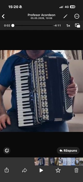 Vand acordeon Atlantic 3p cu  9 schimbatoare
