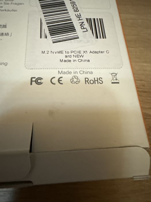 ELUTENG Adaptor M.2 NVMe SSD la PCIe x1 4.0 M-Key 2230 2242 2260 2280 22110 Card Expansiune PC Low Profile Resigilat Open Box