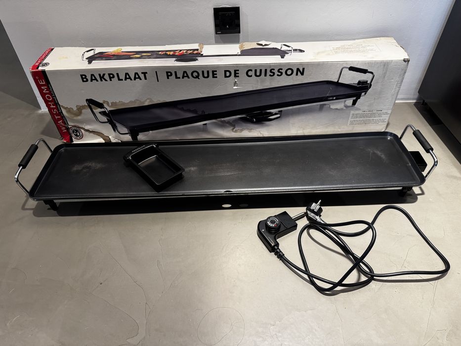 Plită electrică XXL Teppanyaki / Plancha Watshome 100×22 cm, 1800W