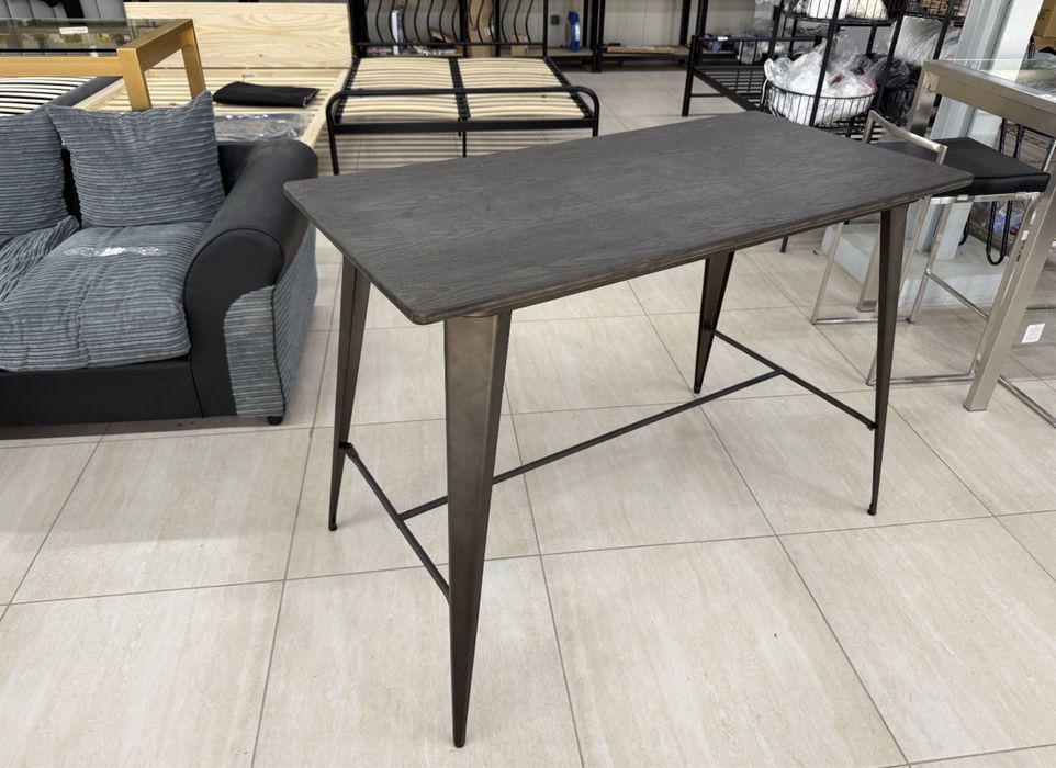 Masa de bar Lumisource cu cadru metal / blat de bambus presat