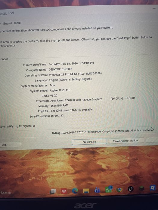 Laptop Acer Aspire