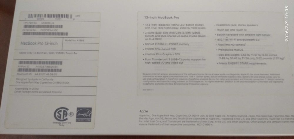 Apple MacBook Pro 13, i5, 8Gb, USA