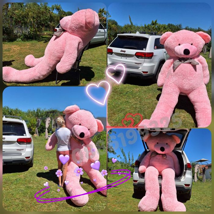 Голямо Плюшено Мече, 160см 180см 200см 300см Розово