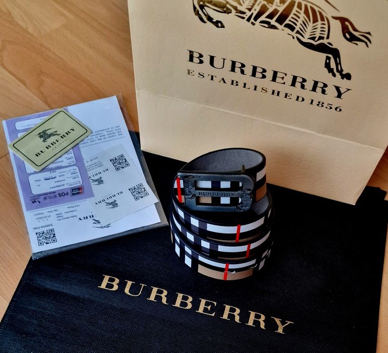 Curea Burbbery logo metalic, import Italia