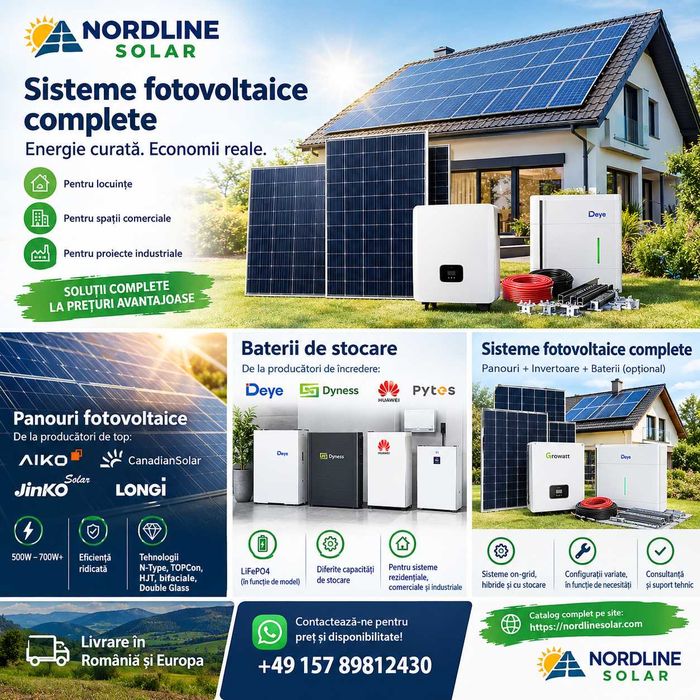Sisteme fotovoltaice complete Deye, Growatt, Solis  2kW - 50 kW