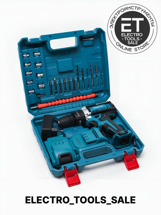 Ударный аккумуляторный шуруповерт MAKITA 48 v с набором.  Shurupavyort