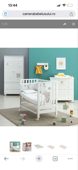 Patut co-sleeping Azzurra+saltea+protectii