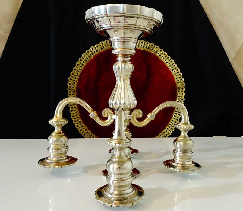 Посребрен свещник петица,1.6 кг.,викториански.