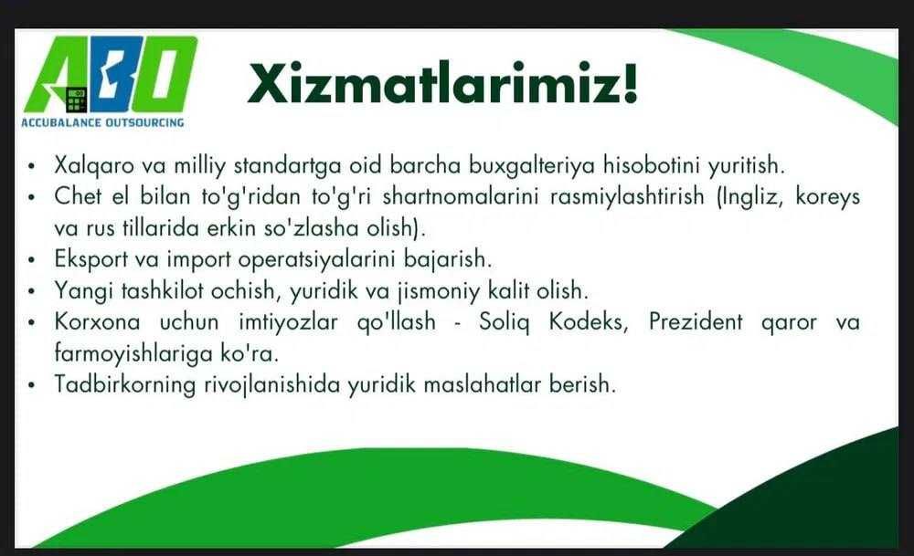 Buxgalteriya markazi xizmatlari
