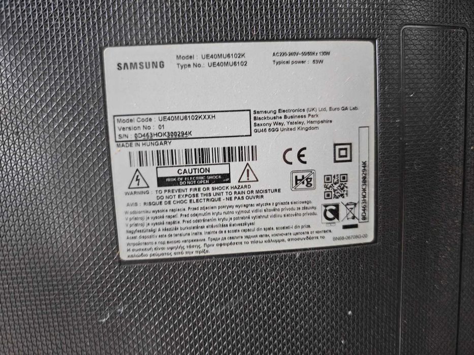 Televizor Smart TV Samsung 40" (101 cm), 4K Ultra HD, UE40MU6102 - Stare Perfectă
