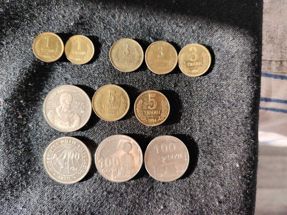 10 тийин 1994 монета копейка мелочь