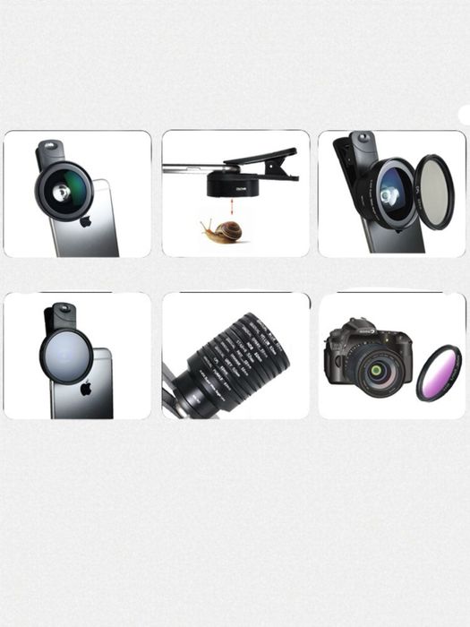 Набор профессиональных объективов и фильтров для смартфона