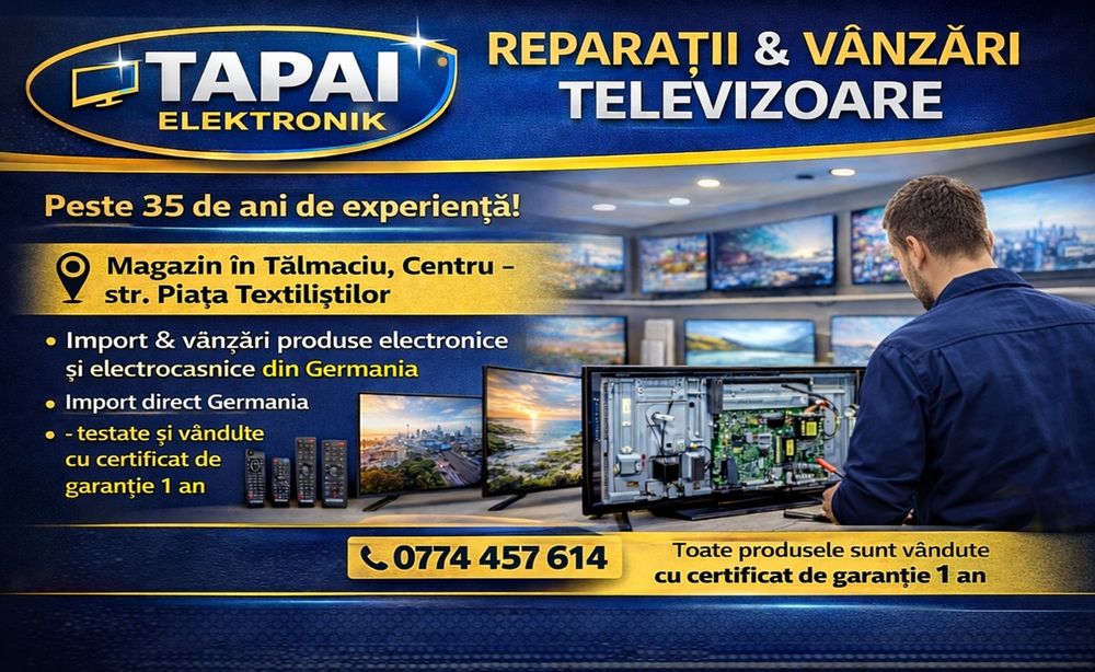Tapai Elektronik , magazin reparatii si vanzari televizoare Talmaciu