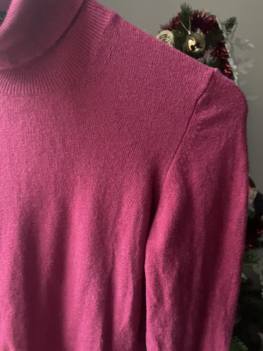 Pulover fucsia din lână și cașmir și alte fibre