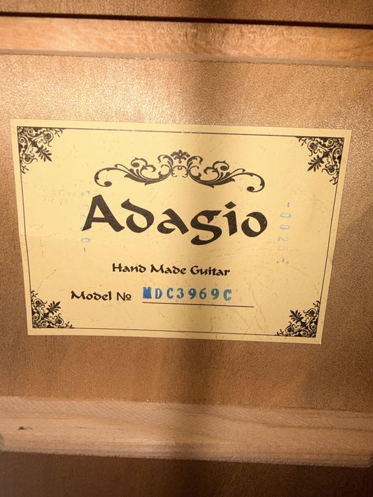 СРОЧНО!  Adagio MDC3969C, Hand Made Guitar.