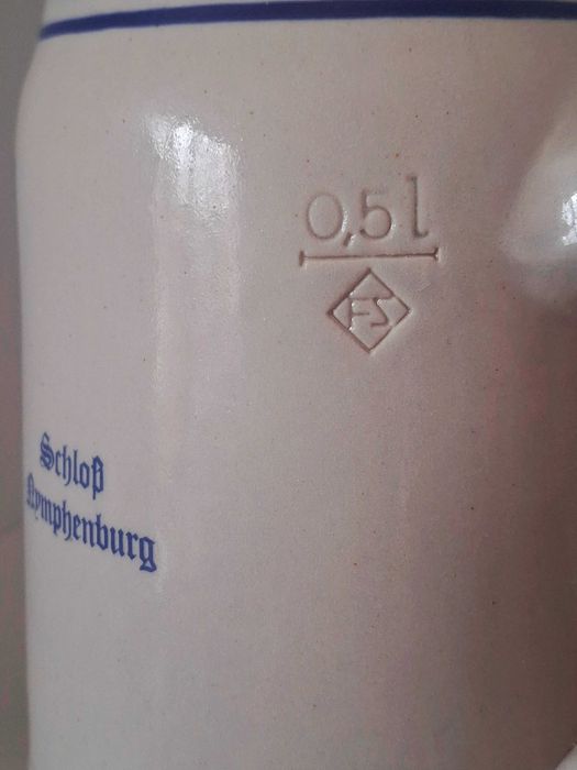 Старинна немска керамична халба Franz Stöber