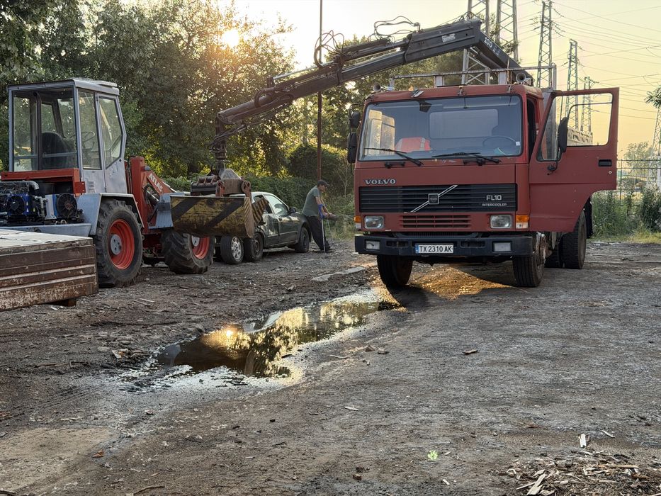 Volvo fl10 самосвал и кран