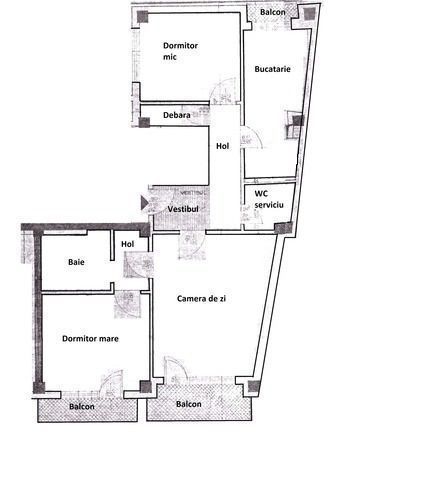 Apartament 3 camere Piata Rosetti/Centru / imobil 1981