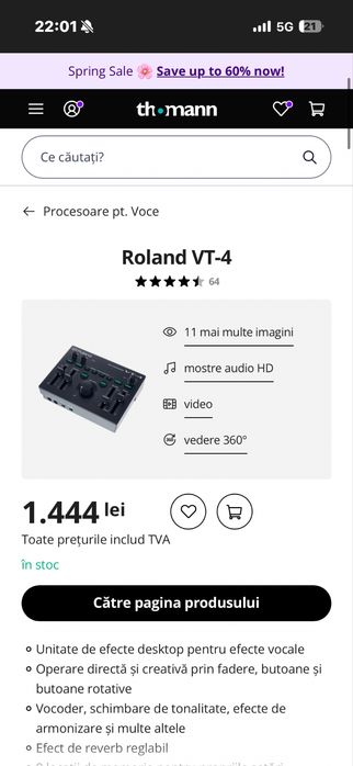 Interfață audio Roland VT-4