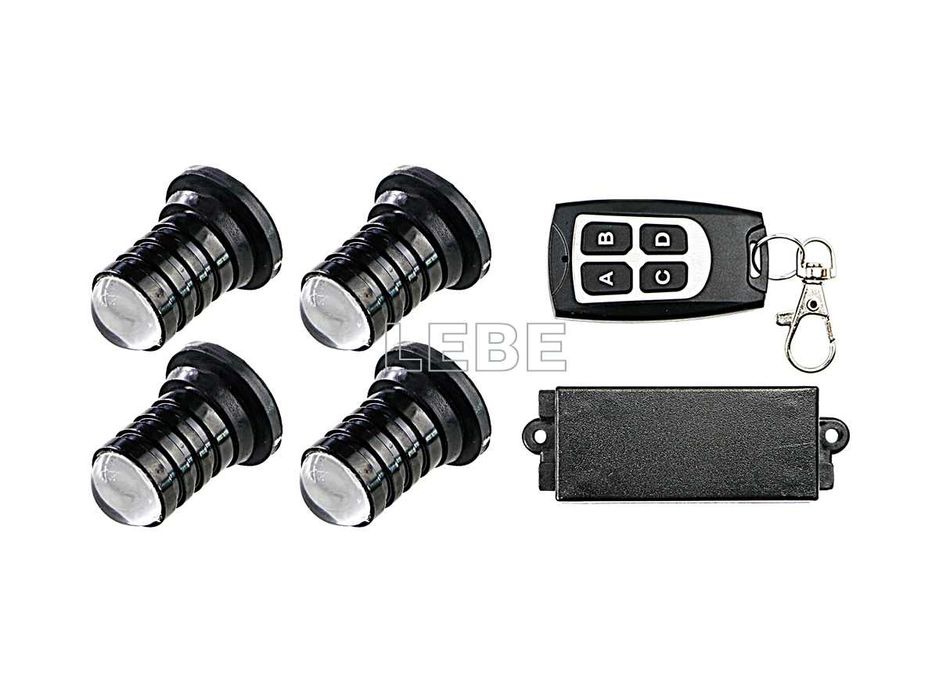 Stroboscoape auto 12v rotunde gablen /rosu/albastru